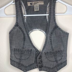 Wet Seal Cropped Grey Vest XS